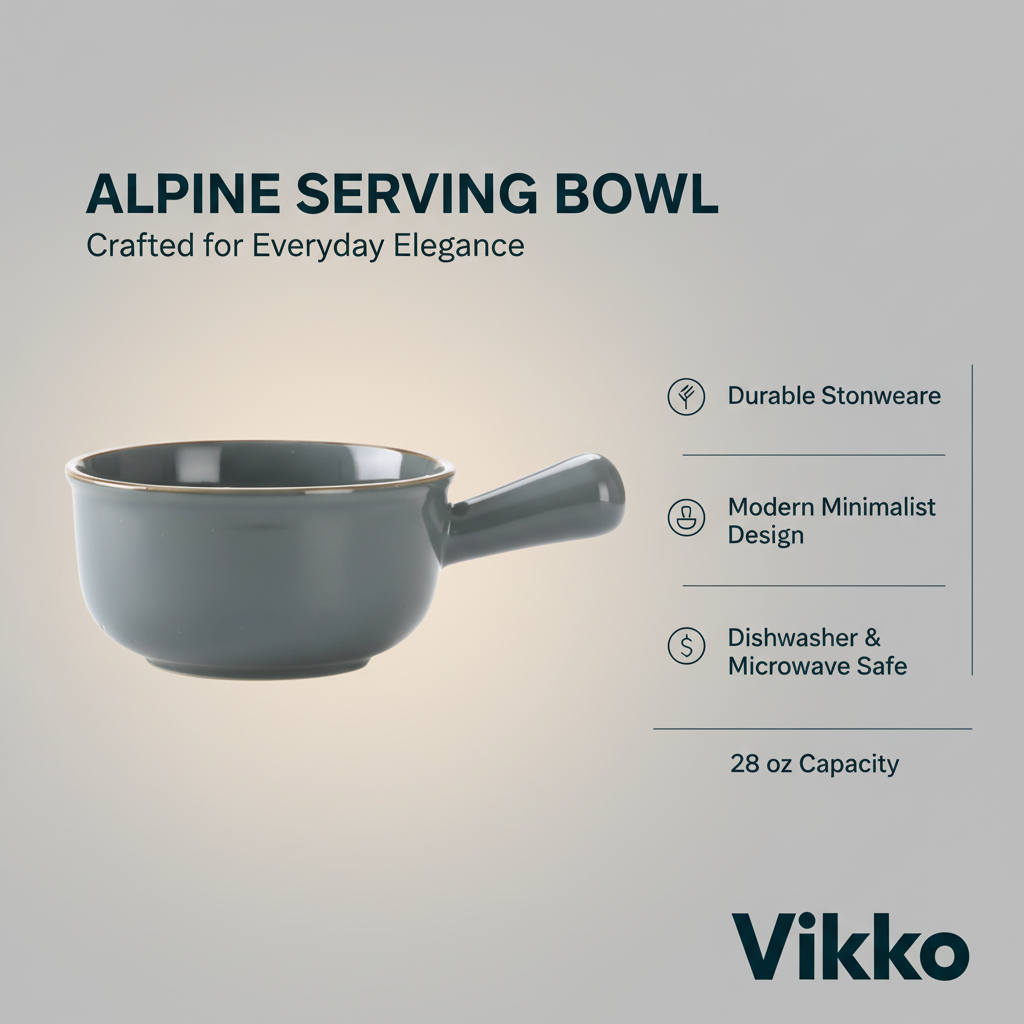 VIKKO Alpine Serving Bowl, Blue, 26 oz