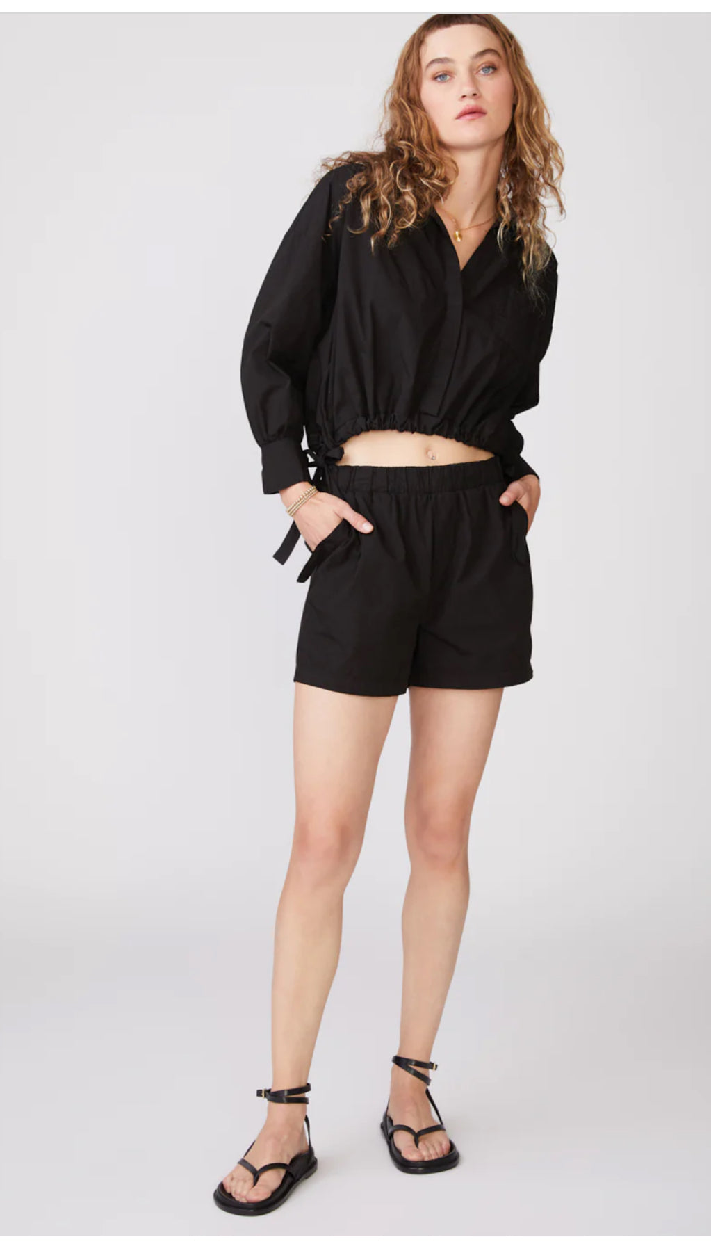 Stateside Heavy Black Poplin Boxer Shorts-Apparel-The Life ™ Boutique | Westfield, NJ-The Life ™ Boutique | Westfield, NJ