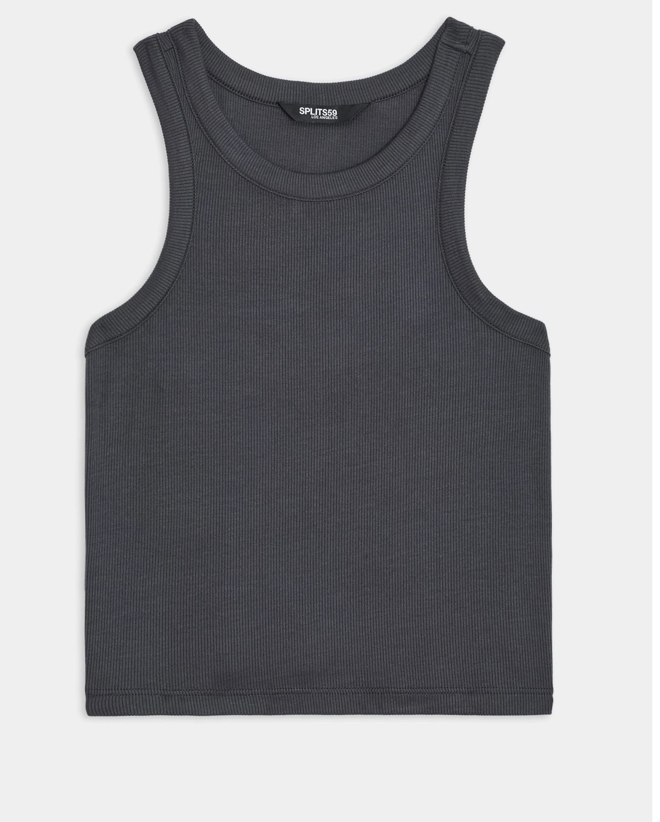 STATESIDE Fine 2x1 Rib Cropped High Neck tank