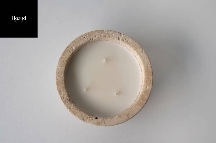 Hand Craft Large Candle Bowl, Marble Rustic SOYWAX Scented Candle: Large