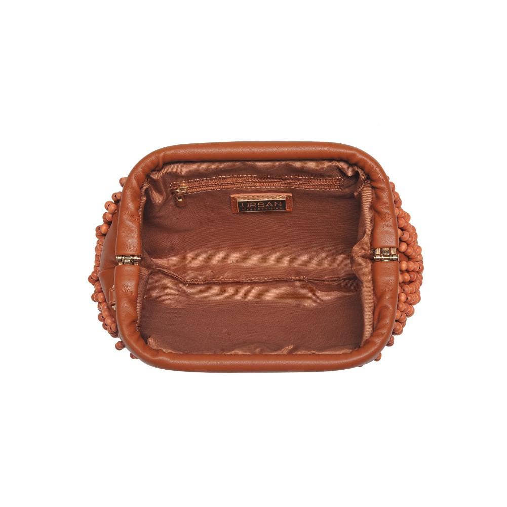 Lydia Beaded Clutch: Tan