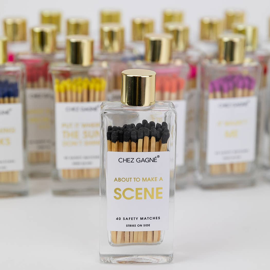 About To Make A Scene - Glass Bottle Safety Matches - Black