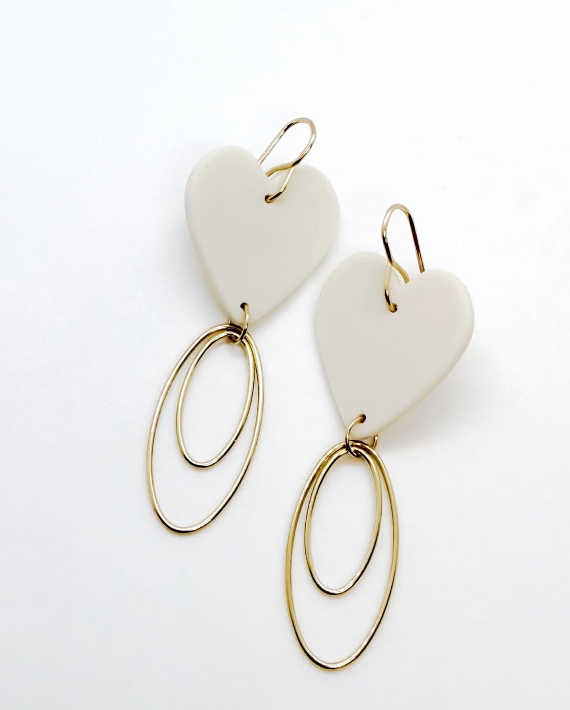 MATTE PORCELAIN Relic Heart Earrings