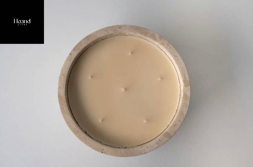 Hand Craft Large Candle Bowl, Marble Rustic SOYWAX Scented Candle: Large