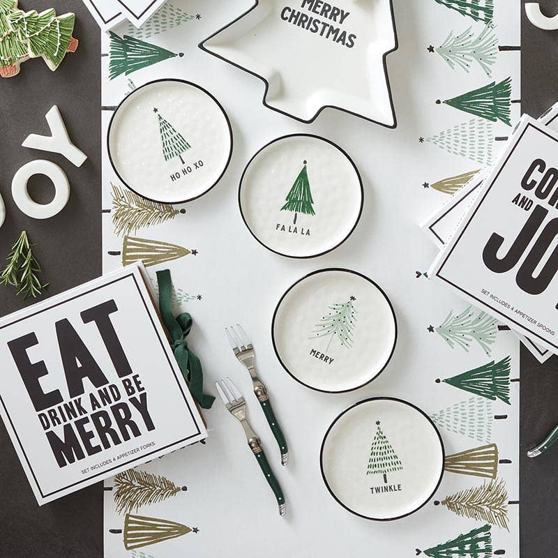 Santa Barbara Design Studio by
Creative Brands Green Holiday Dishes - Trees - Set of 4