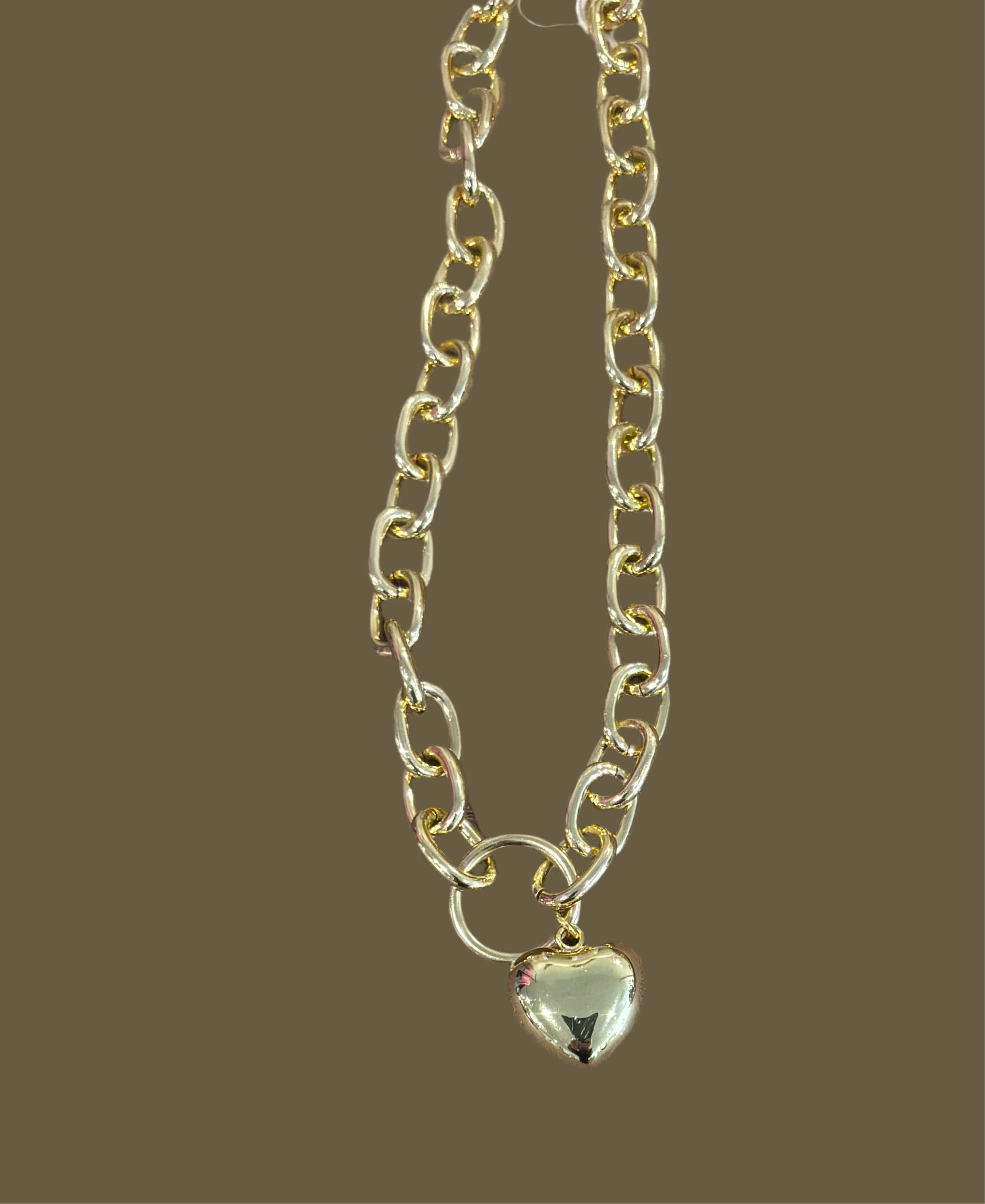 Sophia Puffy Heart Heavy Link