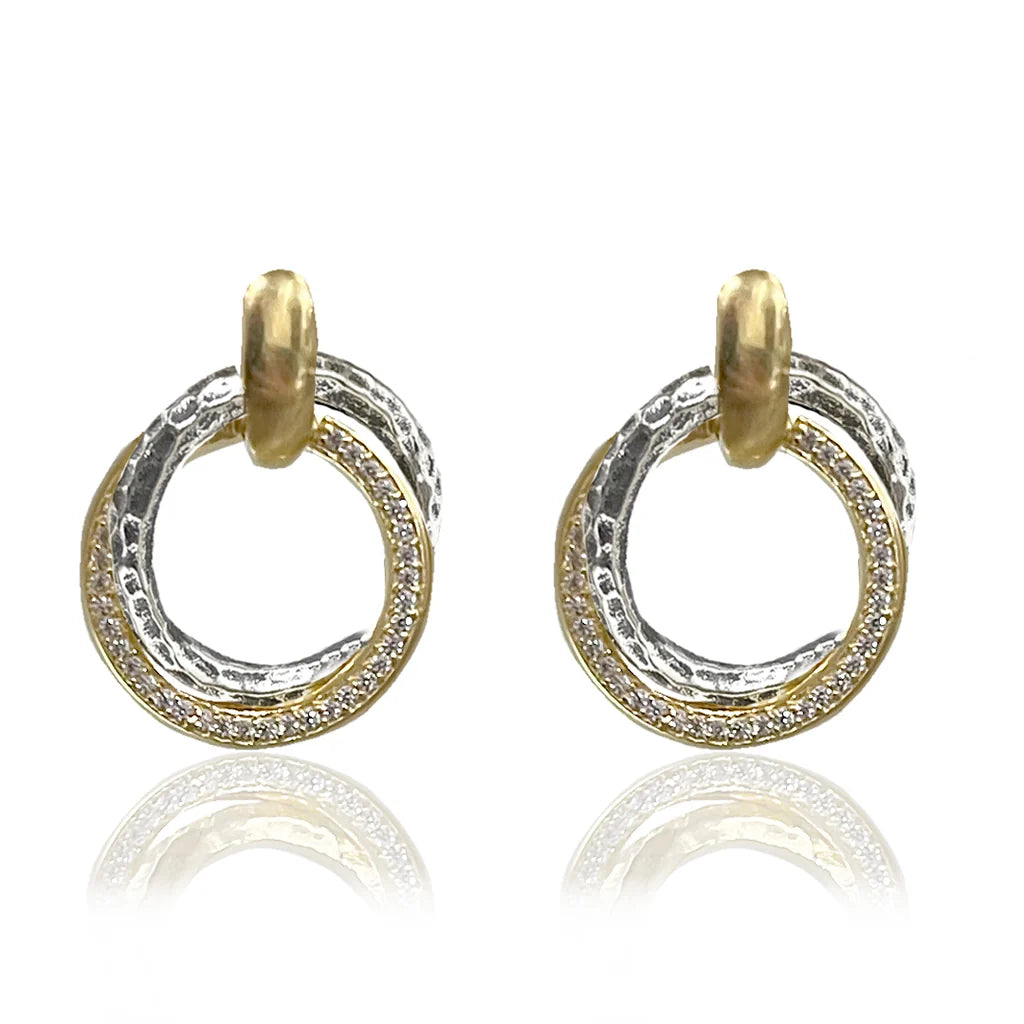 TAT2 DESIGNS Mixed Metal Trinity Earrings