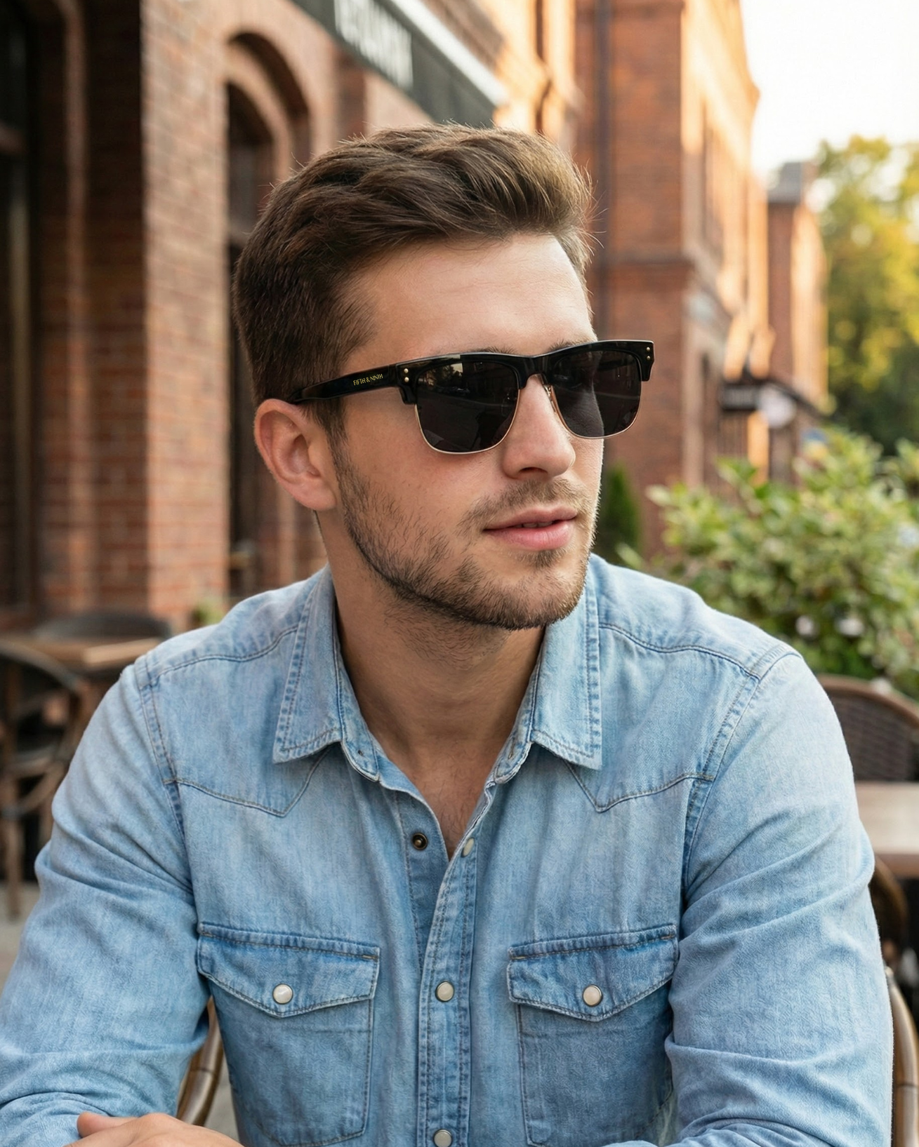 FIFTH & NINTH Otis Polarized Sunglasses: Black/Silver / Polarized