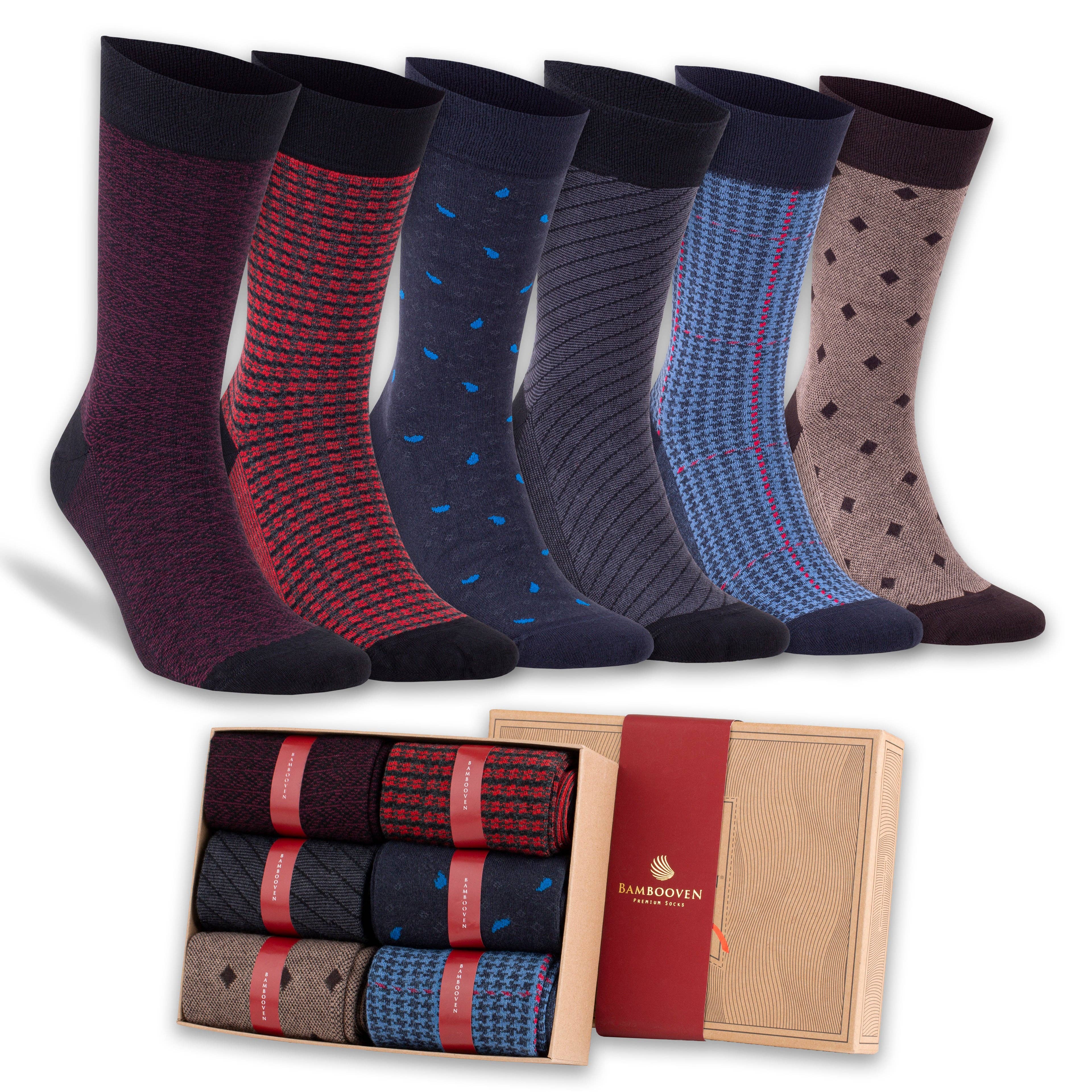 Bambooven Men’s Bamboo Dress & Trouser Socks – (6 Pairs) 638