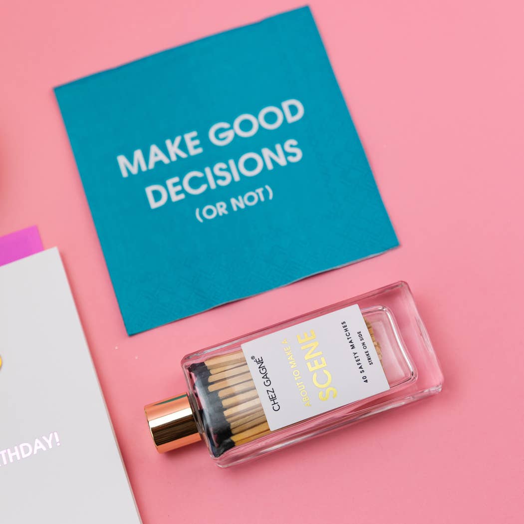 About To Make A Scene - Glass Bottle Safety Matches - Black