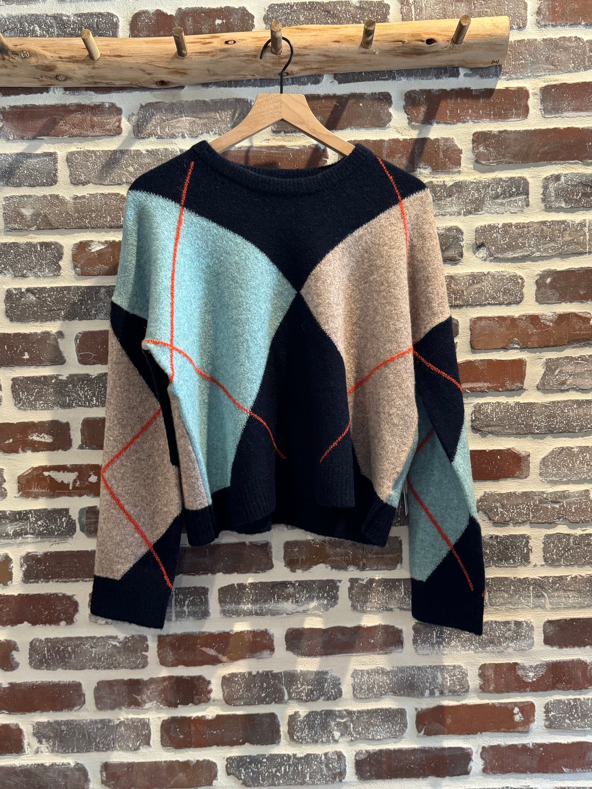 STATESIDE Argyle Crewneck Sweater