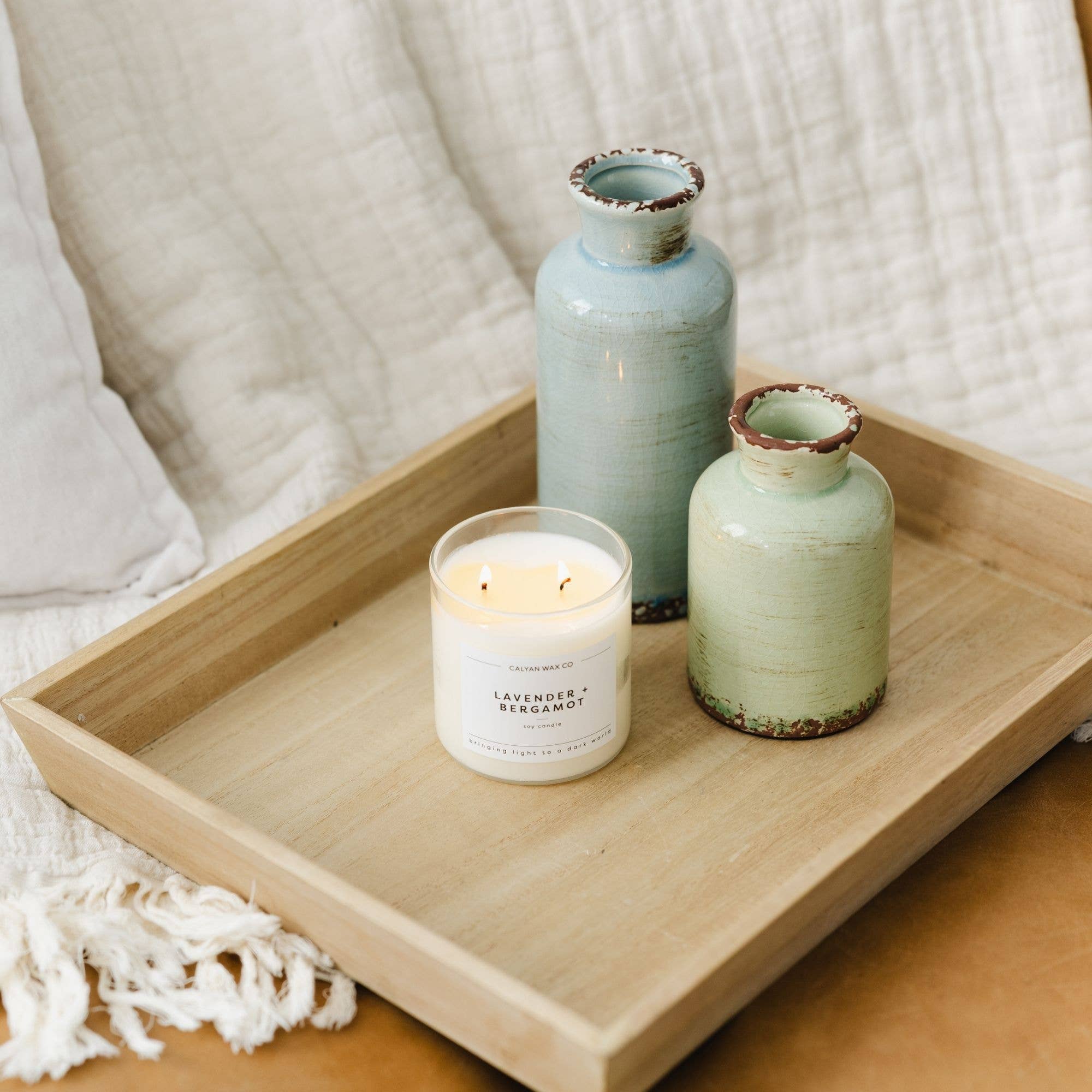Lavender + Bergamot - Glass Tumbler Soy Candle