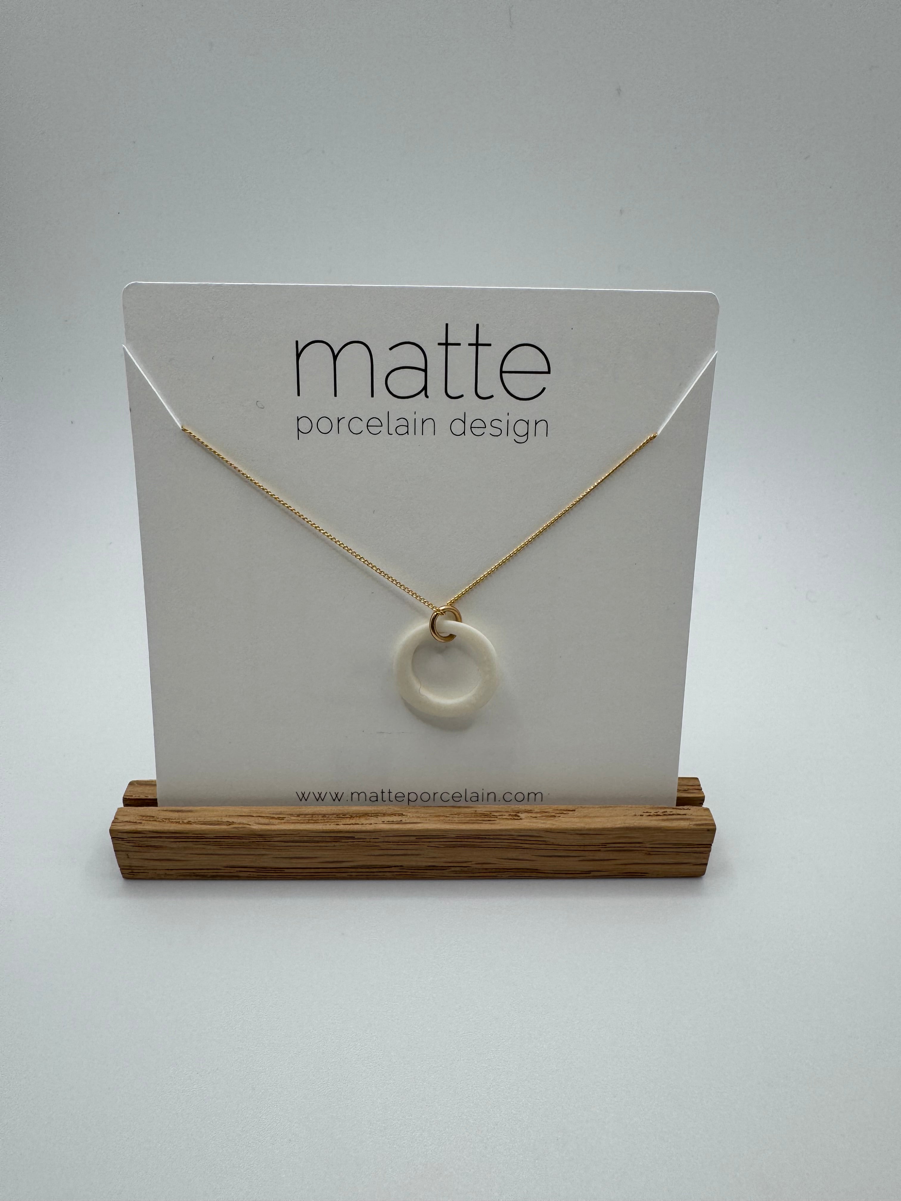 MATTE PORCELAIN Halo Pendant Necklace