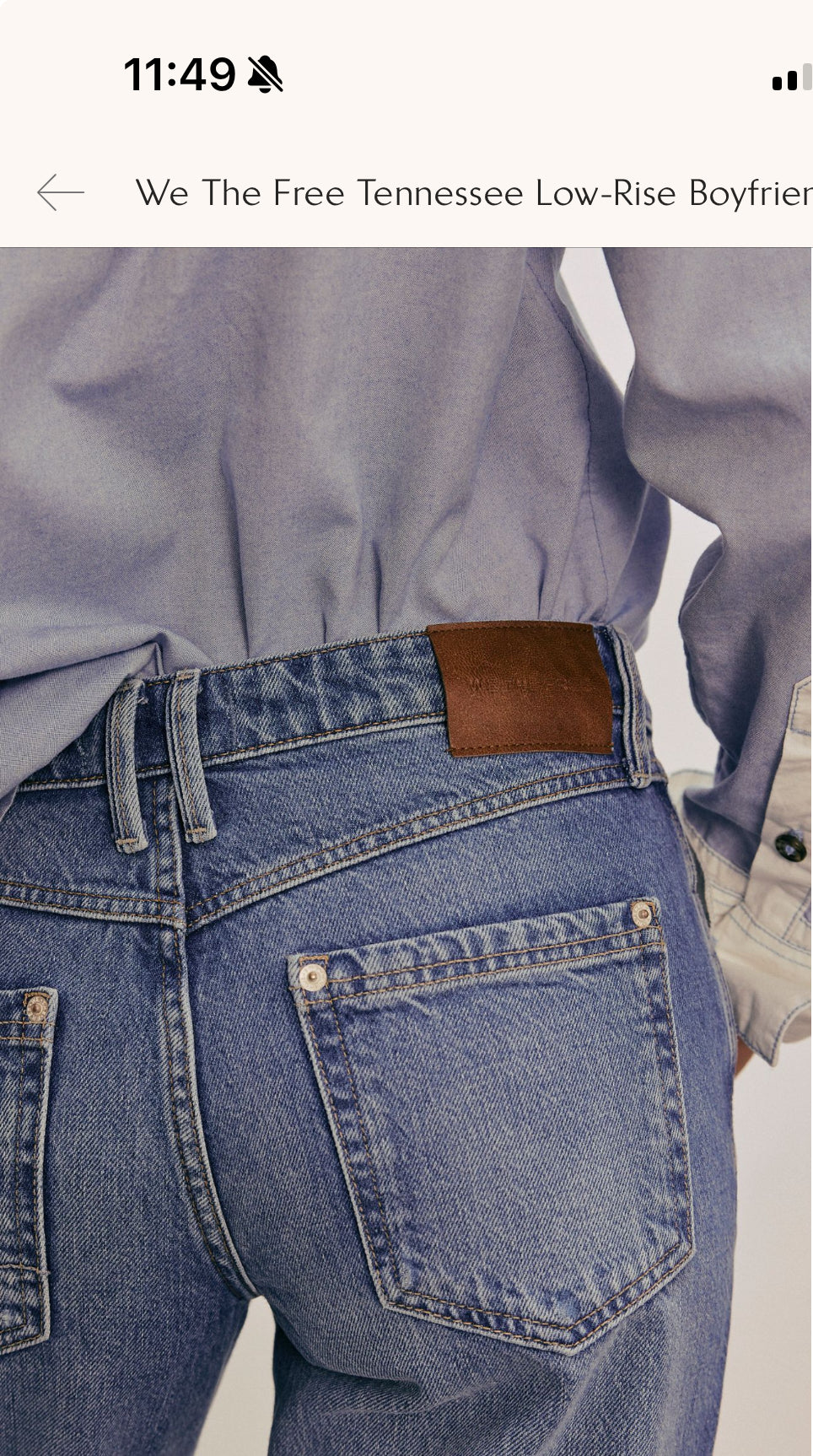 FREE PEOPLE Tennessee Low Rise BF Romance