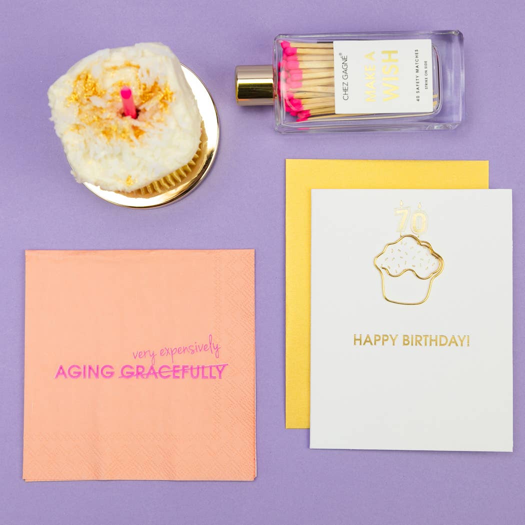Make A Wish - Birthday Glass Bottle Safety Matches - Bright Pink