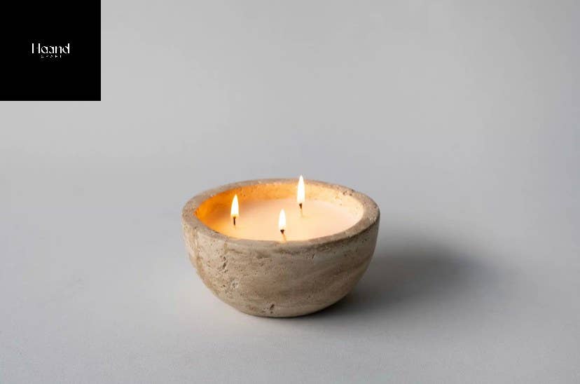 Hand Craft Large Candle Bowl, Marble Rustic SOYWAX Scented Candle: Large