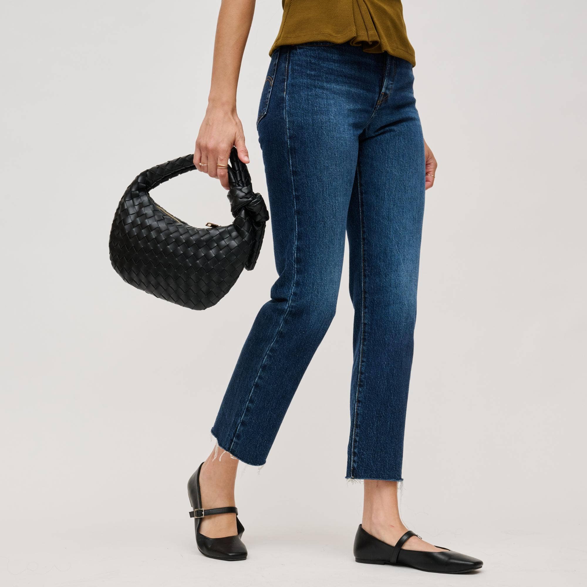 Lizbeth Woven Knot Clutch: Oatmilk