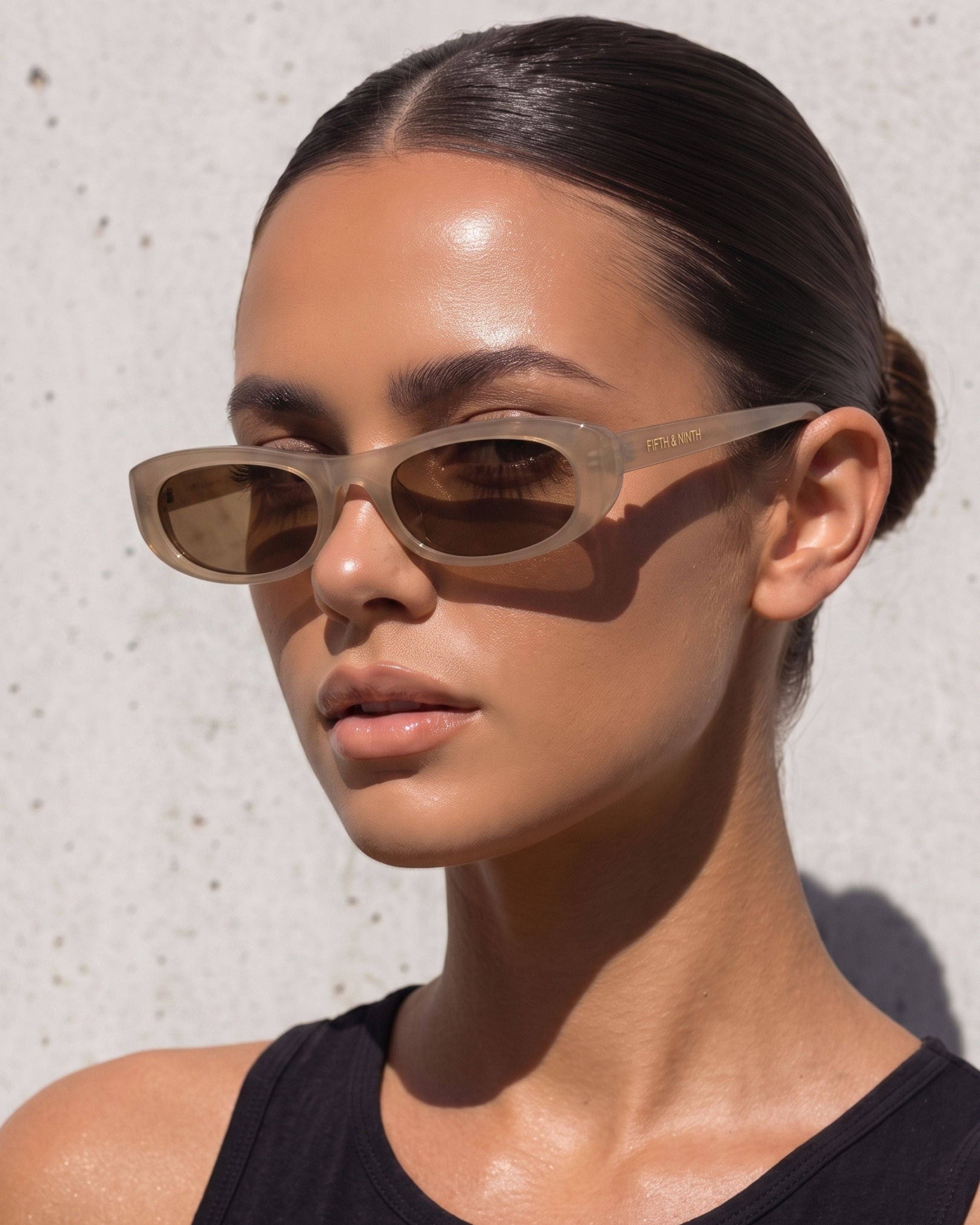 Nina Polarized Sunglasses: White / 100% UV Protection