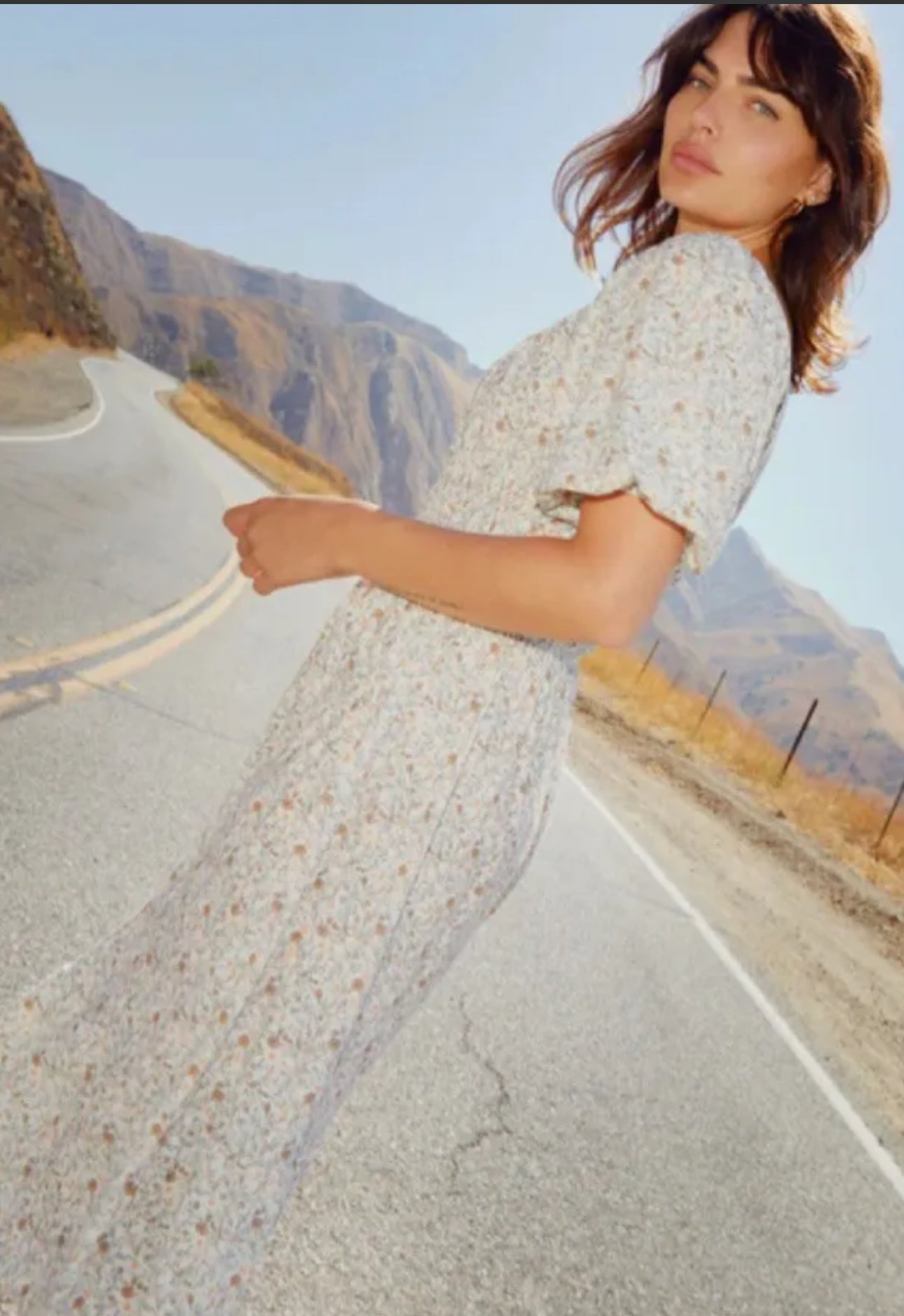 NATION LTD Fabia Shirred Midi