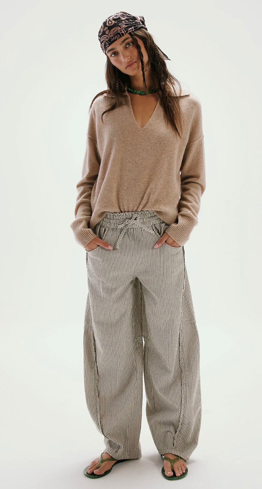 FREE PEOPLE Something Good Pant Ivory Combo
