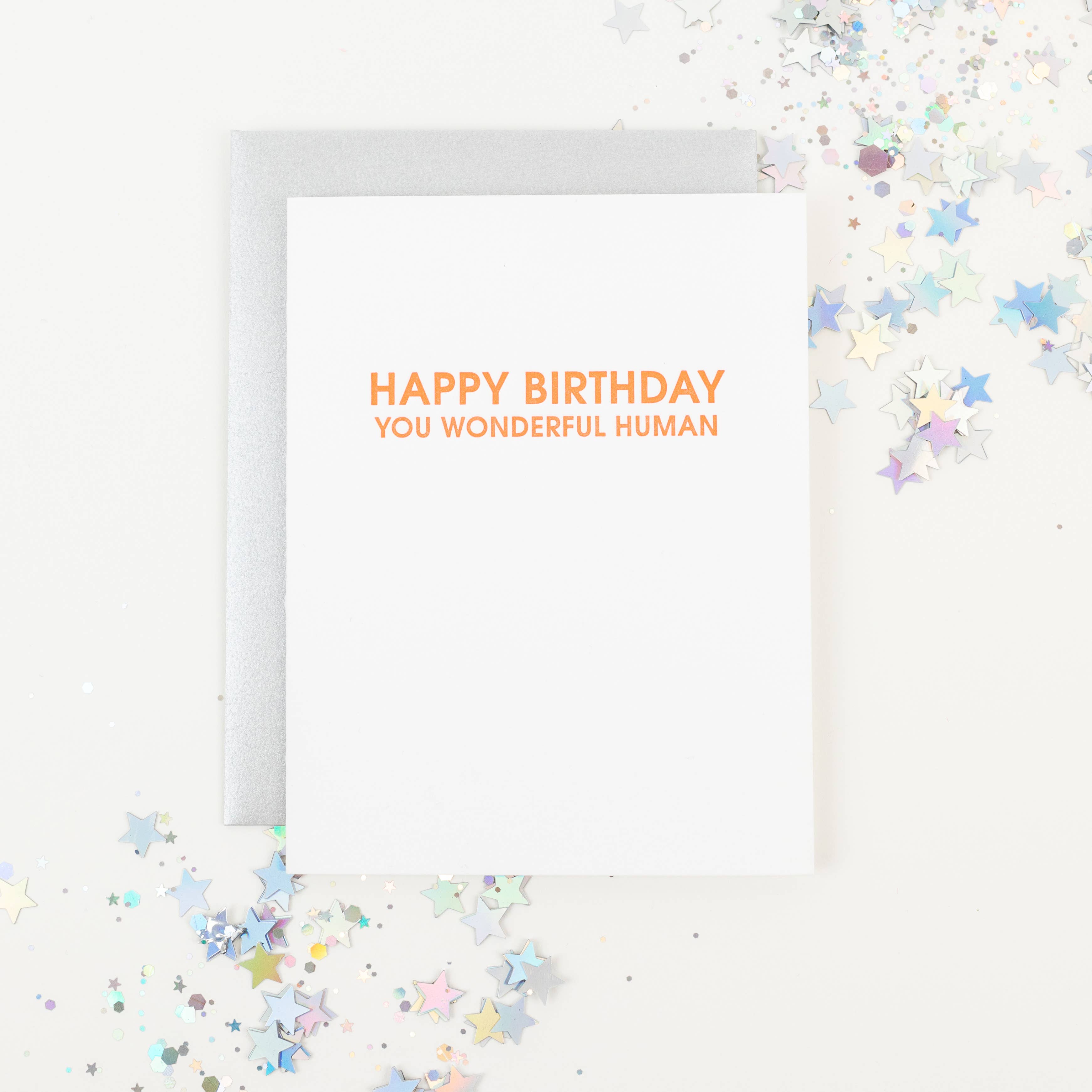 CHEZ GAGNE Wonderful Human Birthday Letterpress Birthday Greeting Card