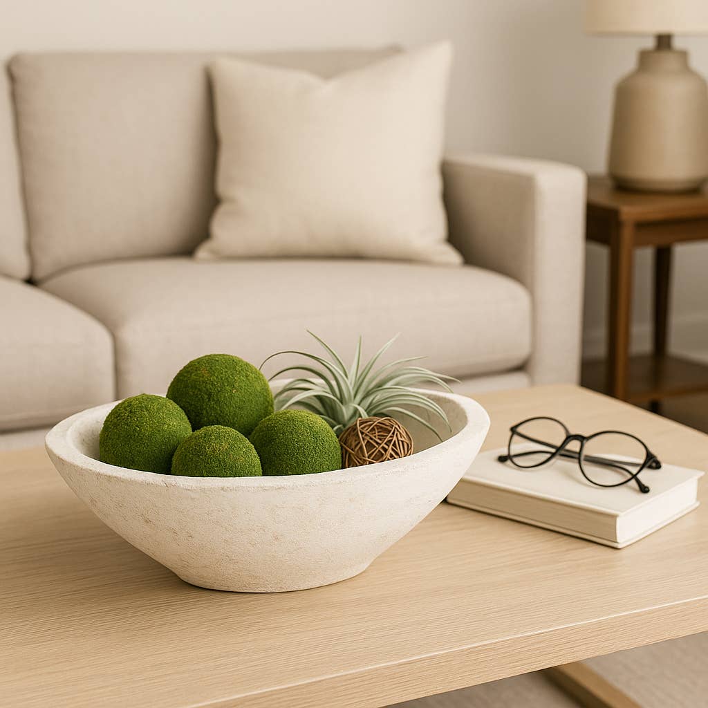 Bowl - White Artisanal Terracotta, 10 in.