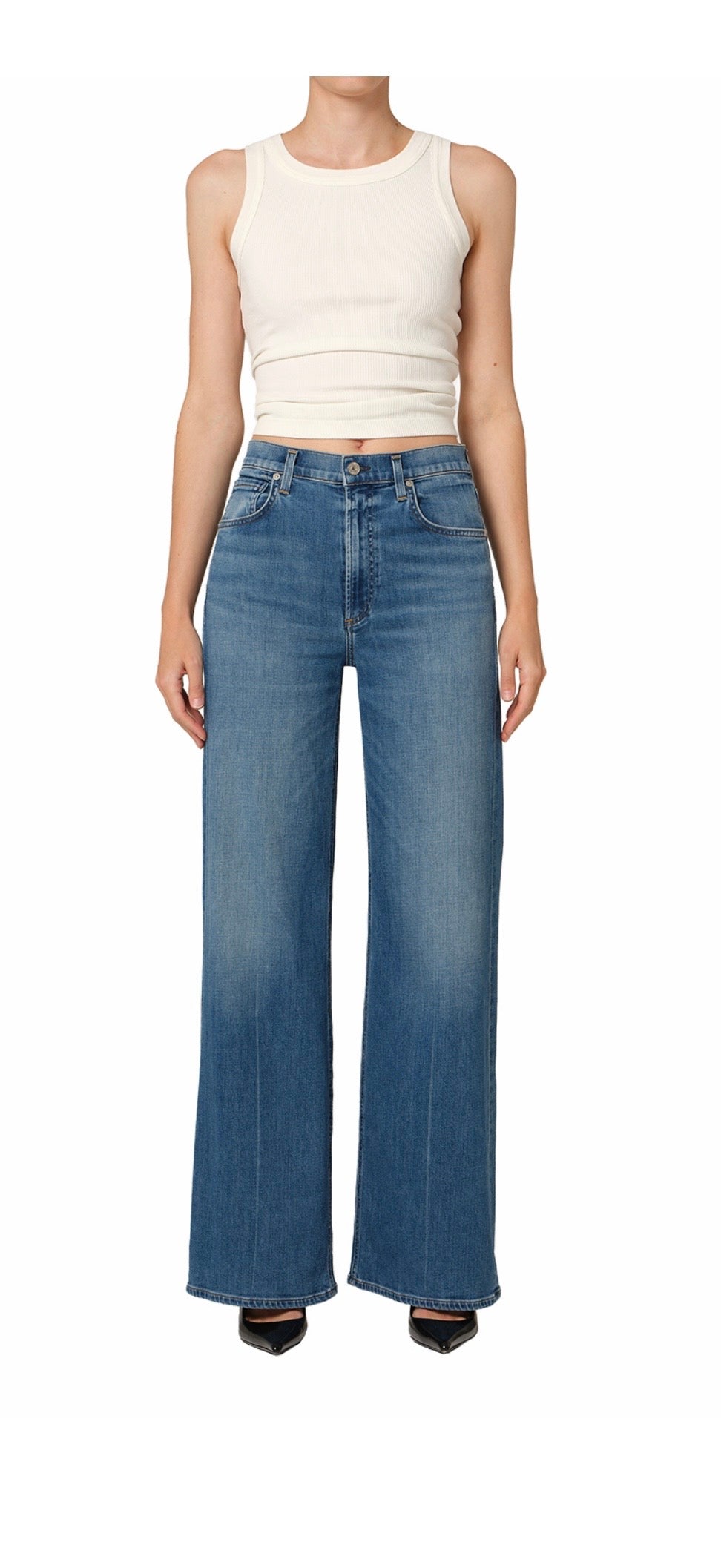 CITIZENS OF HUMANITY Lyra High Rise Wide Leg Jeans in Candle Light