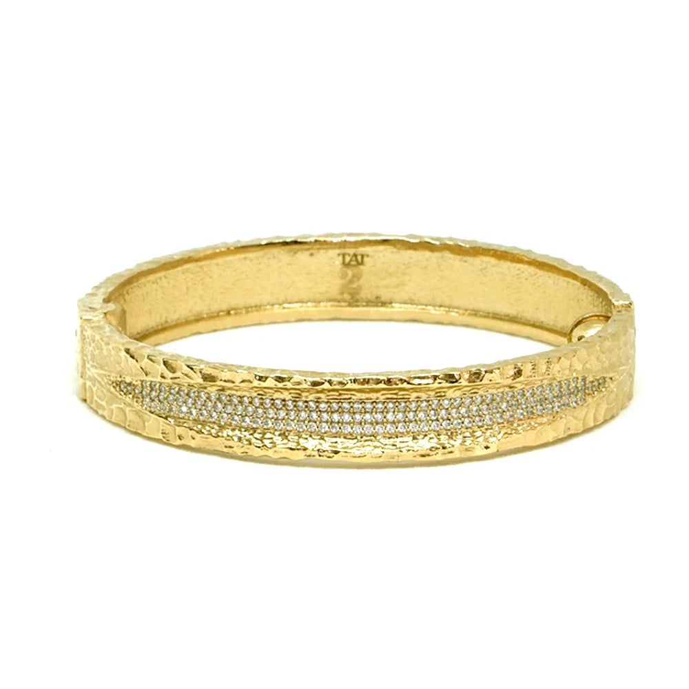 TAT2 DESIGNS Gold Velen Crystal Inlay Bangle