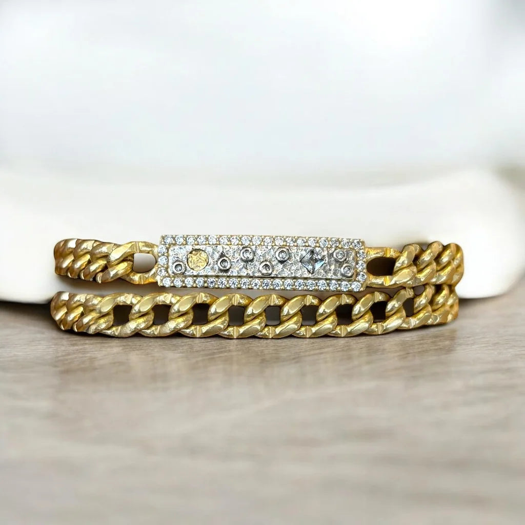 TAT2 DESIGNS Gold Soleil Double Wrap ID Bracelet
