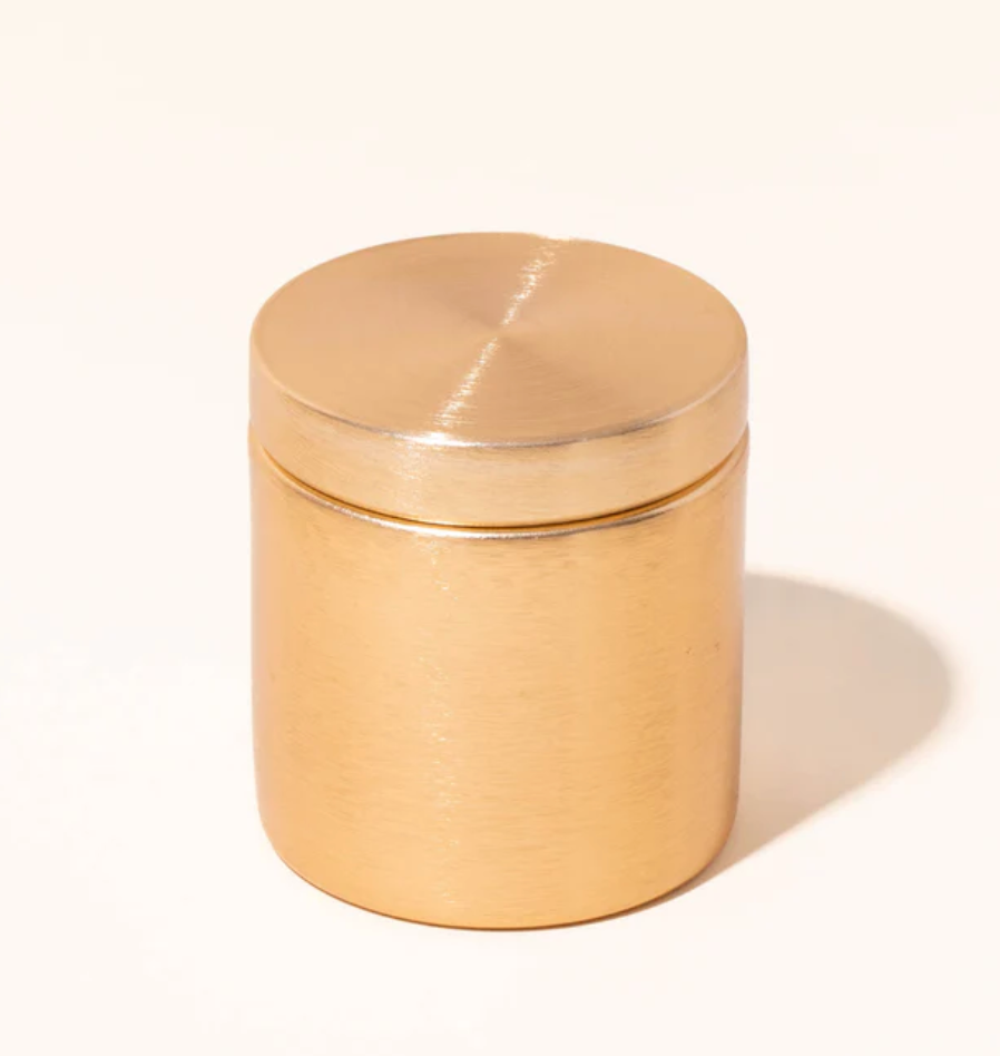 White Label Candle | 9 oz Gold Jar Eco Luxury | Coconut Wax: *Best Seller* Santal Life / Wood Wick