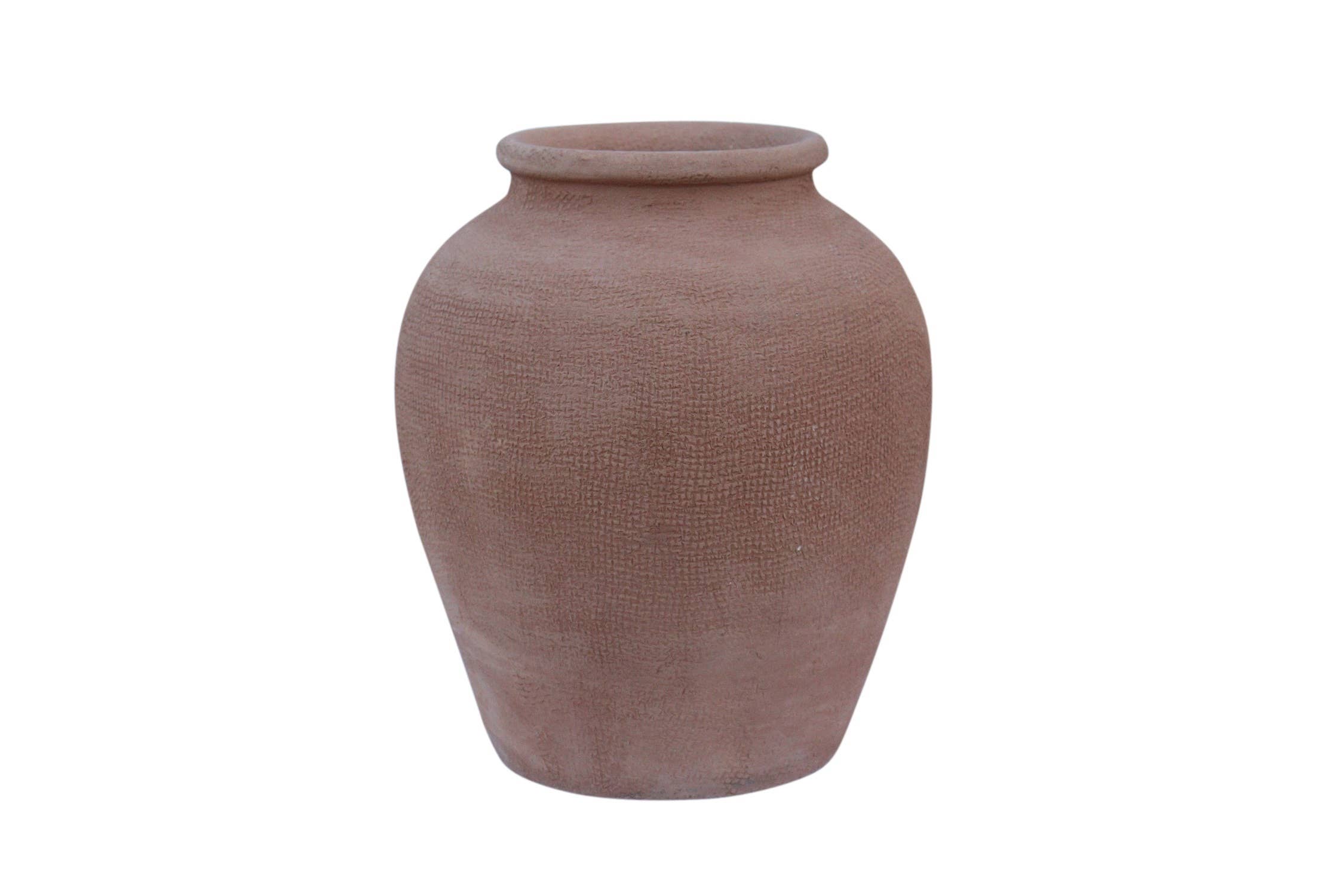 BIDK Terracotta Vase Natural Dia 9.45": NATURAL TERRACOTTA