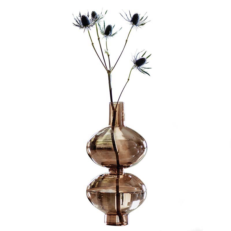 Glass Bubble Vase — Brown