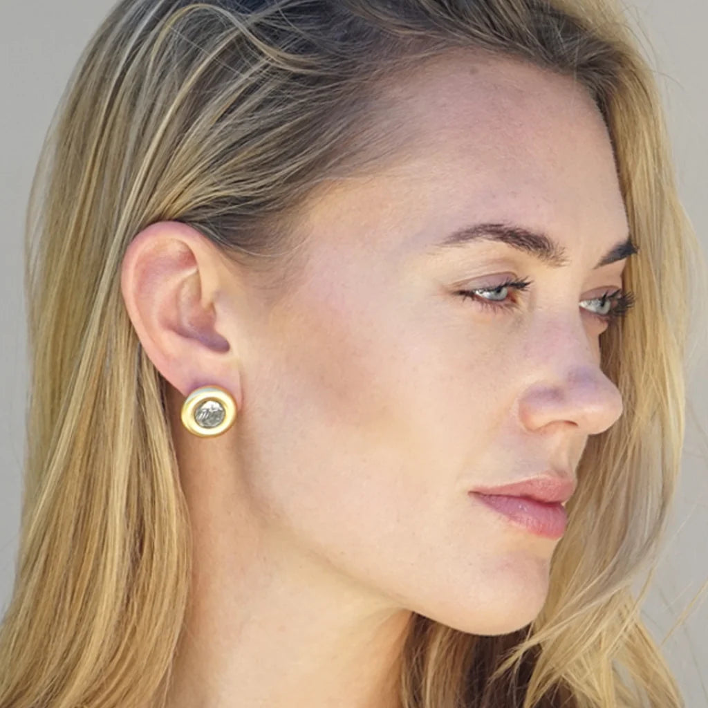 TAT2 DESIGNS Gold Olena Coin Studs