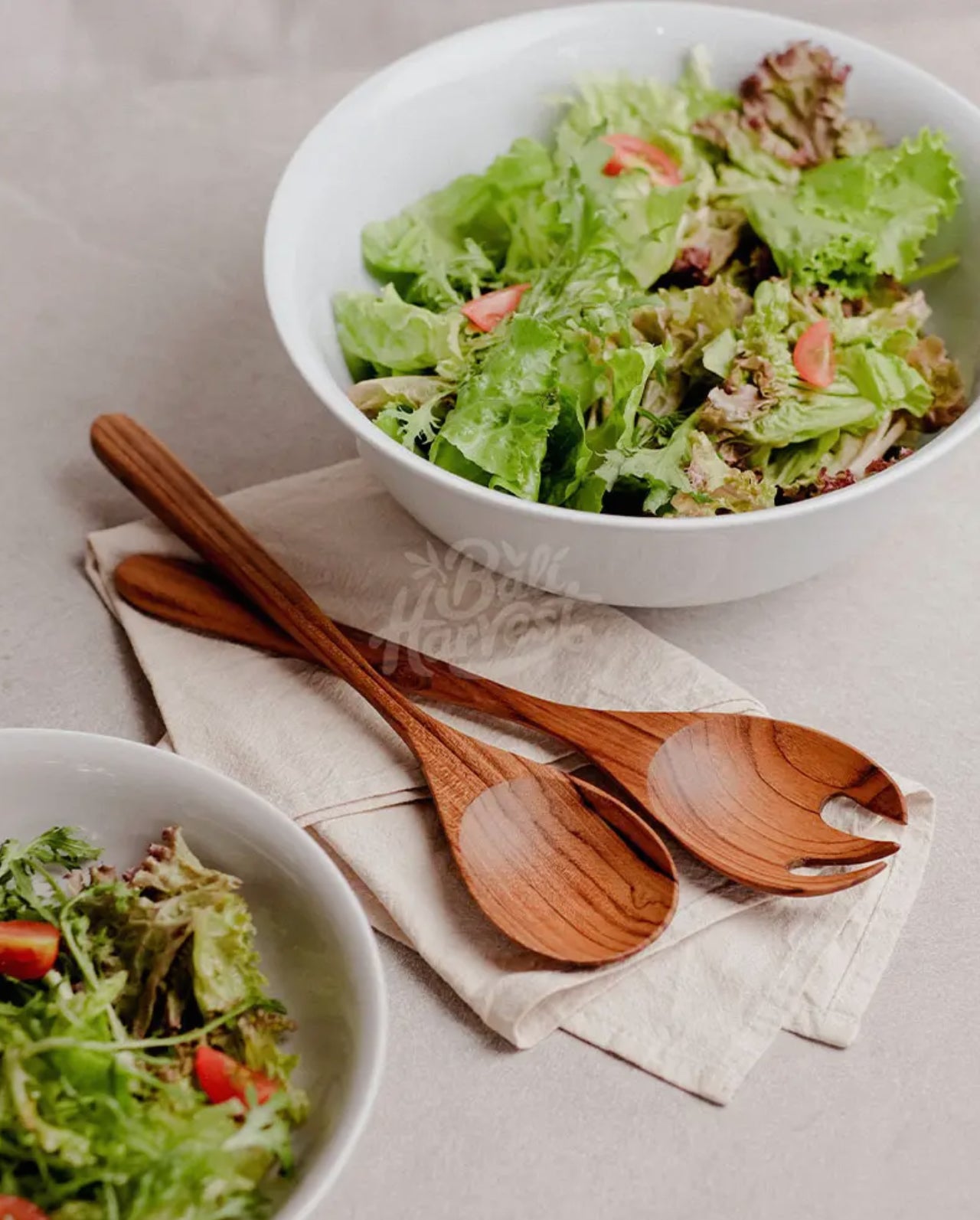HARVEST BALI Teak Wooden Salad Servers Set - Salad
Spoon Fork Spatula