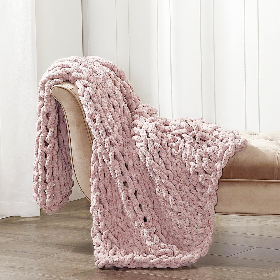 Chunky Knit Throw- Multiple Colors: Oatmeal cream
