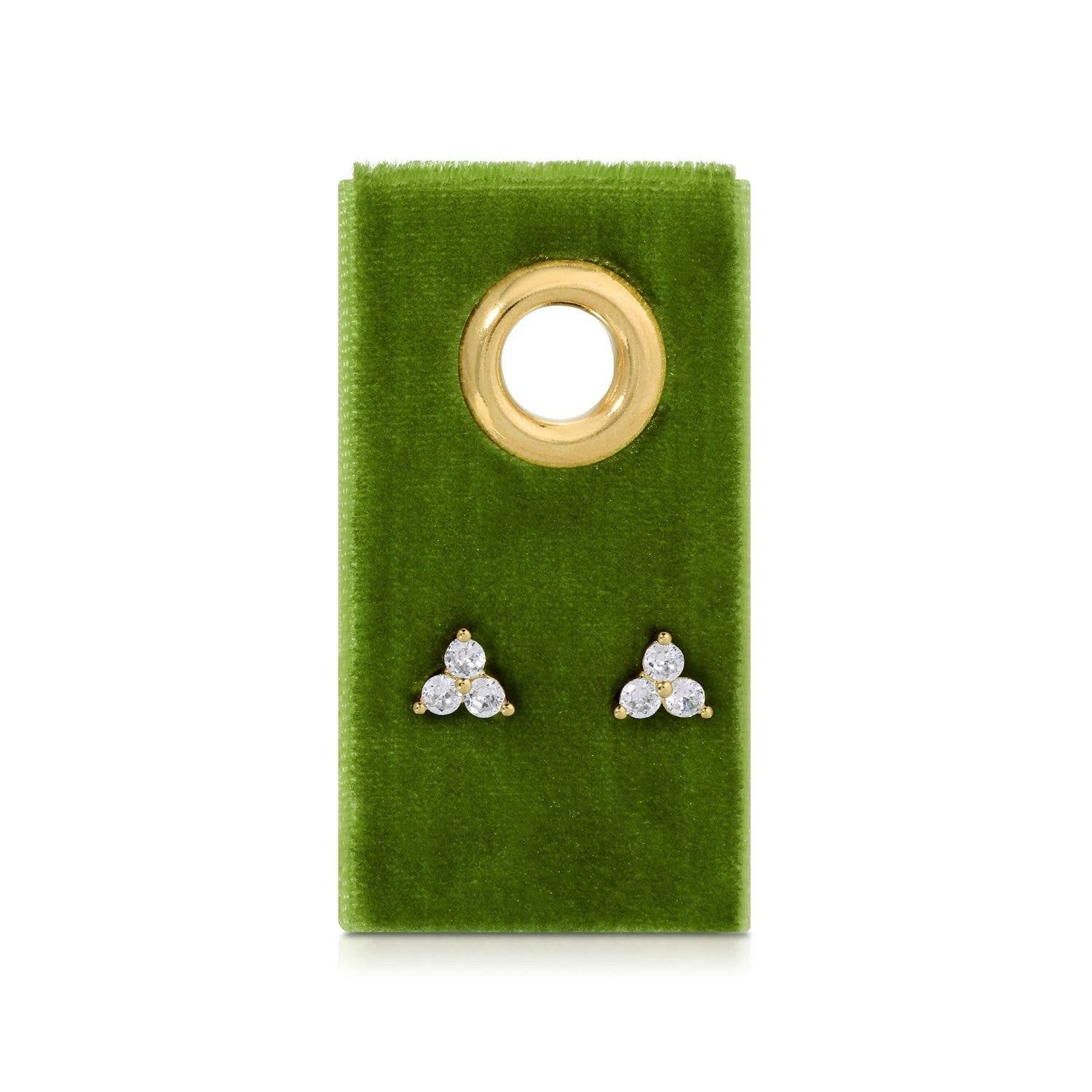Triple Cluster Studs on Velvet Tag: .15"