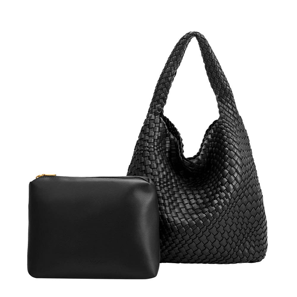 *PREORDER* MELIE BIANCO Johanna Black Recycled Vegan Shoulder Bag