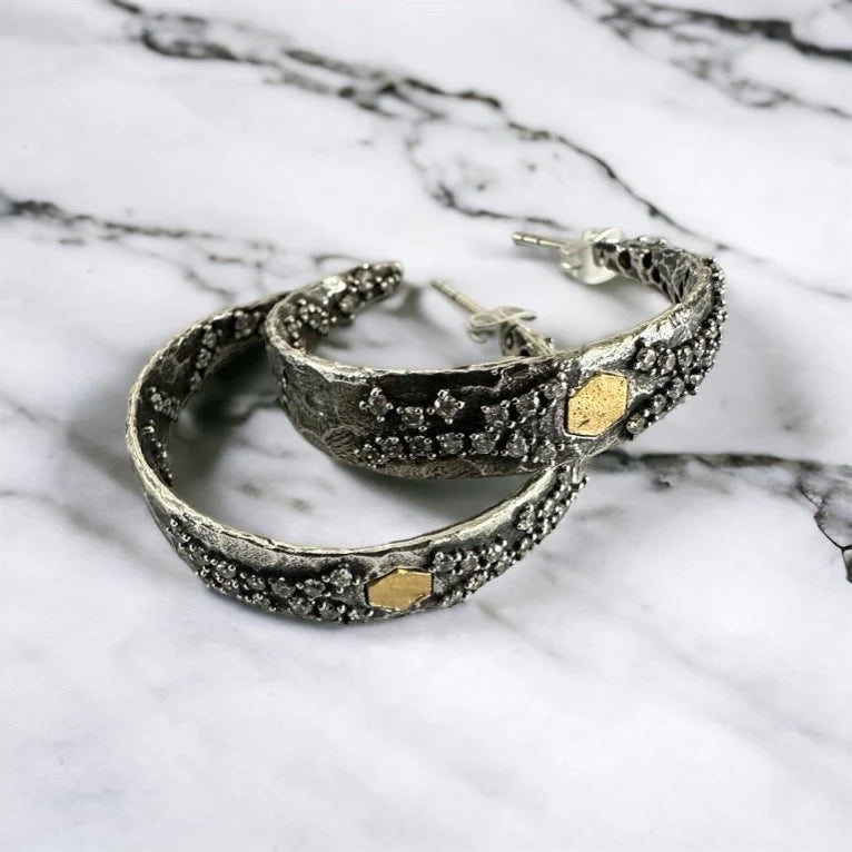 TAT2 DESIGNS Vintage Silver Cosa Hoops