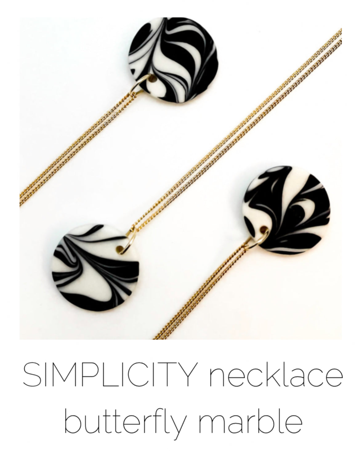 matte porcelain design Simplicity necklace butterfly marble