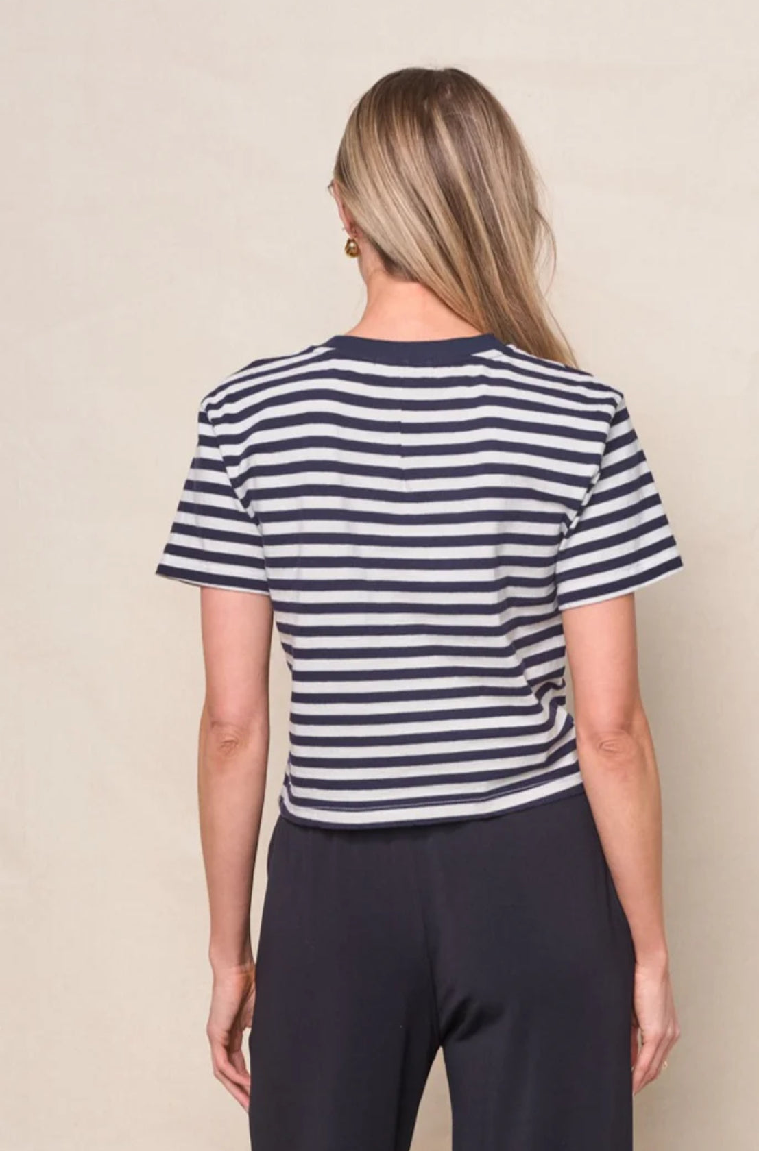 STATESIDE Preppy Stripe Boxy Tee