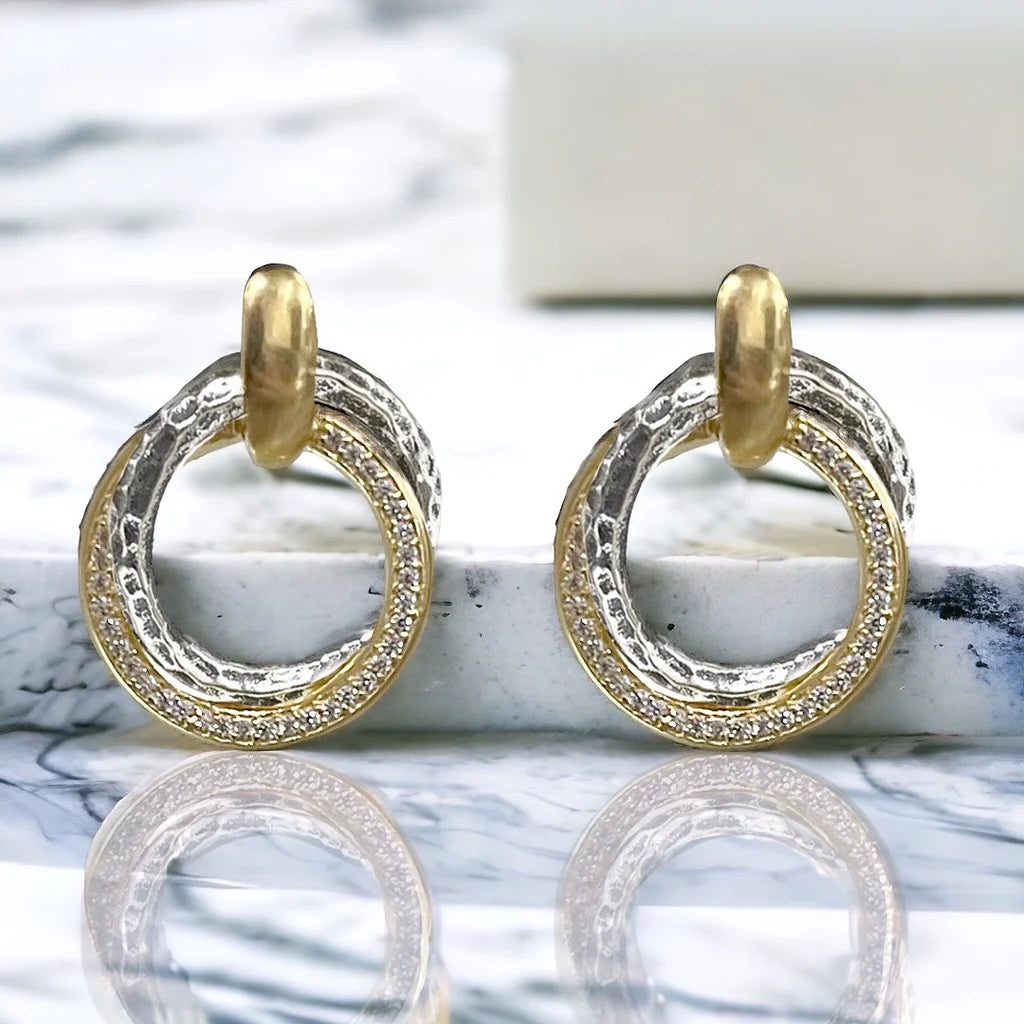 TAT2 DESIGNS Mixed Metal Trinity Earrings