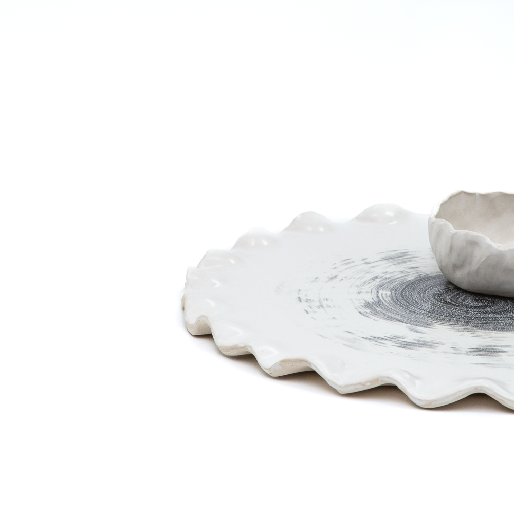 Kirti Sheoran Studio— Platter set white and charcoal