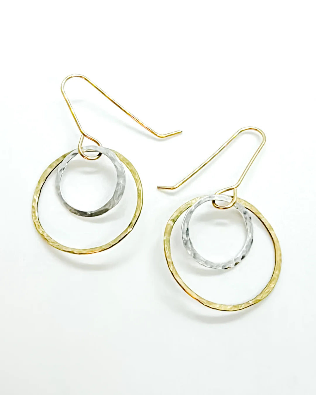 MATTE PORCELAIN Hammered Hoop Threader Earrings