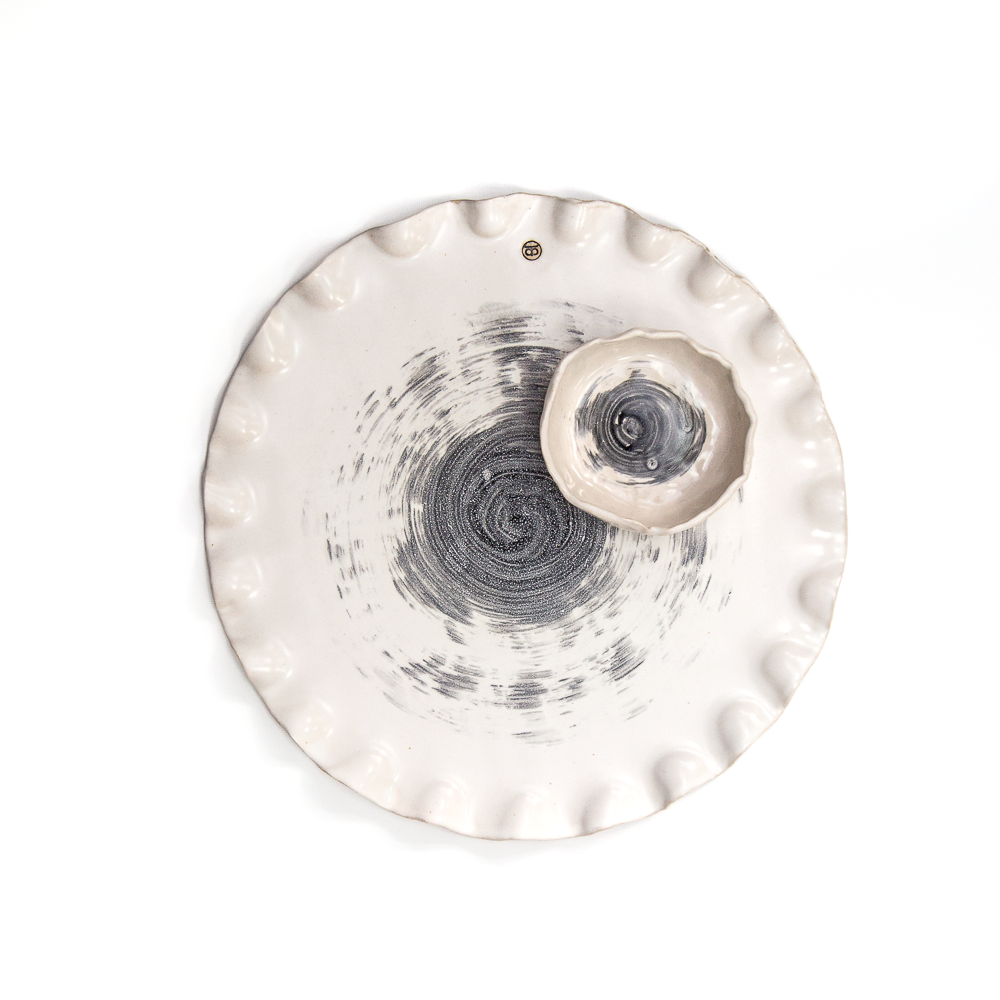 Kirti Sheoran Studio— Platter set white and charcoal