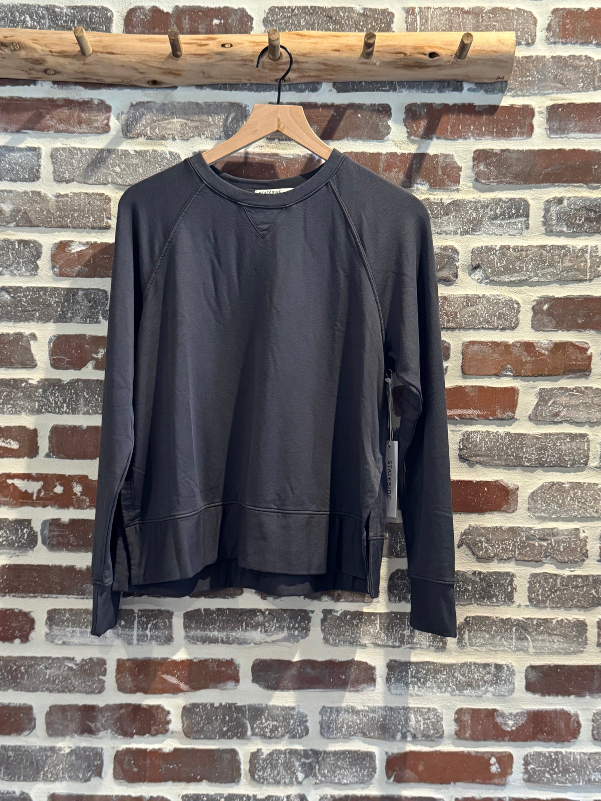 STATESIDE Softest Fleece Raglan Side Slit Sweatshirt
