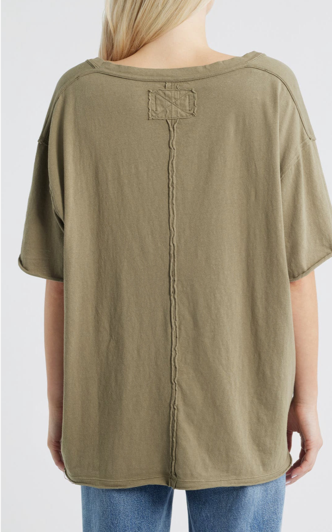 Free People Nina V-Neck Cotton T-Shirt