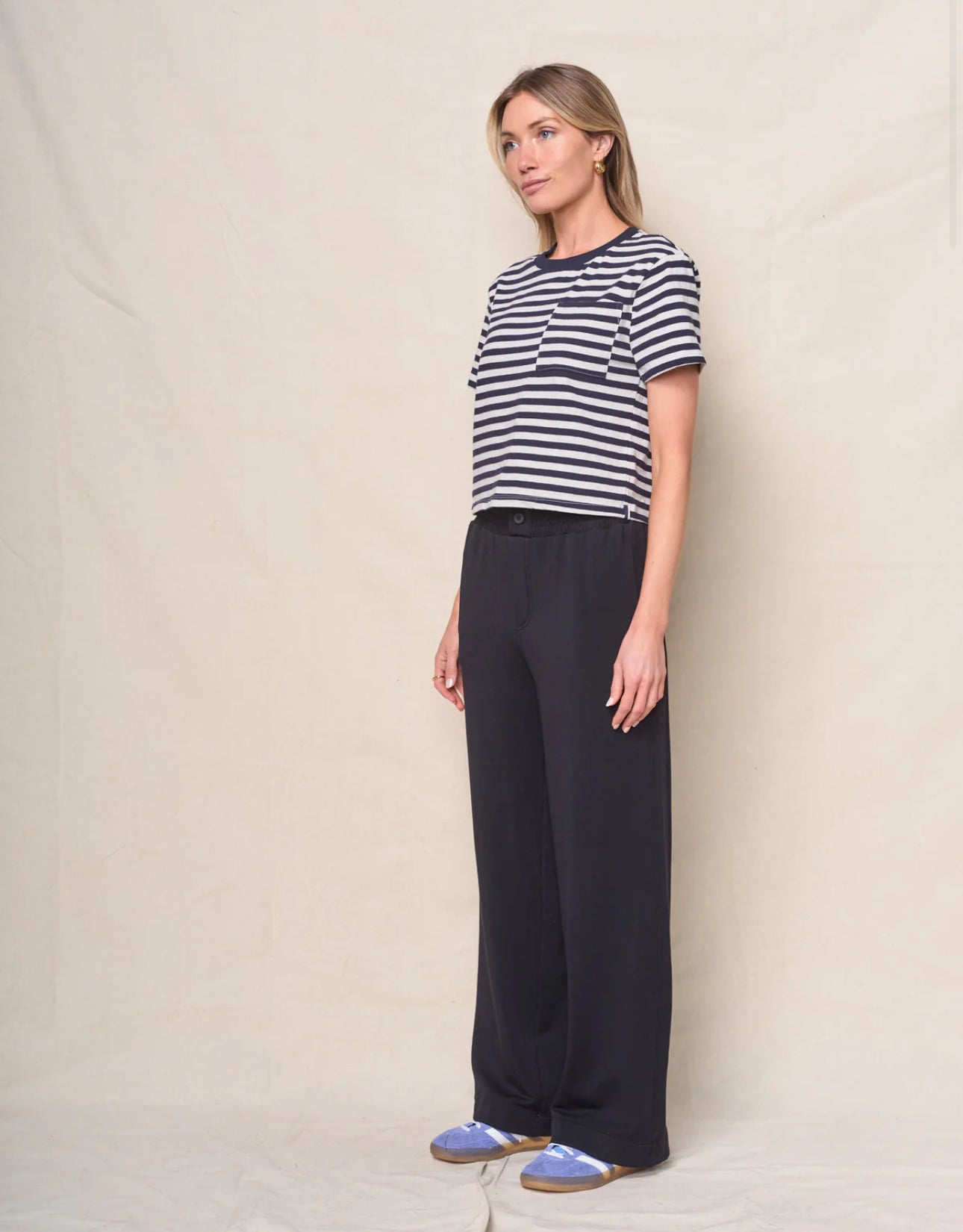 STATESIDE Preppy Stripe Boxy Tee