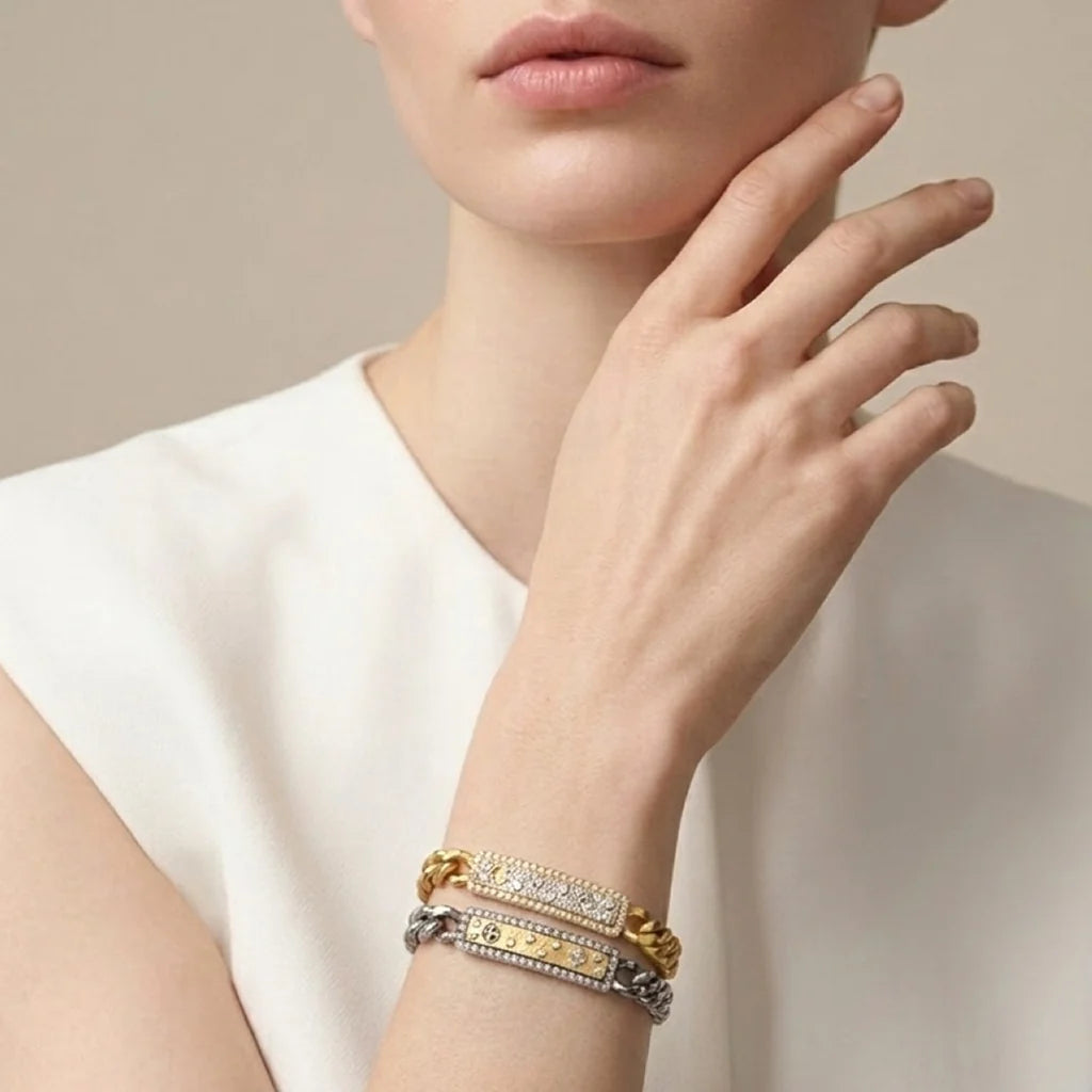 TAT2 DESIGNS Vintage Silver Soleil ID Bracelet