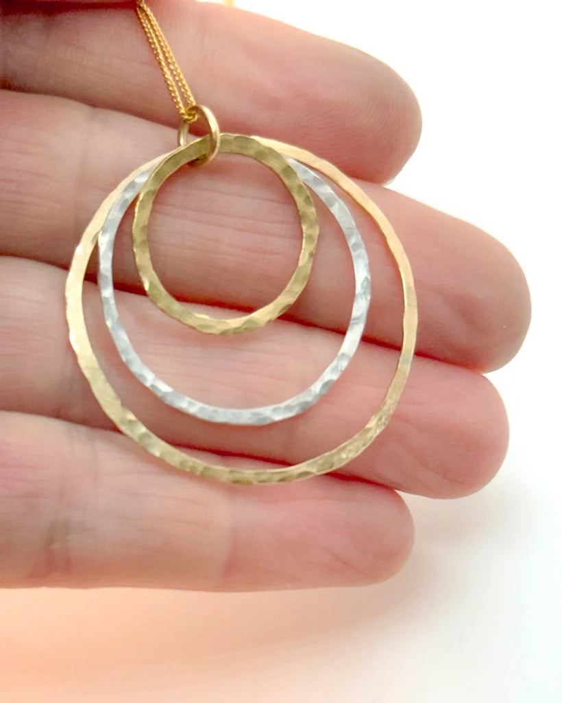 MATTE PORCELAIN Triple Circle Necklace