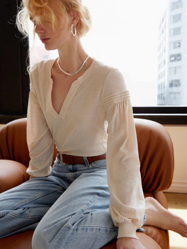 Nation Ltd Rooney Pintucked Yoke Tee-Apparel-The Life ™ Boutique | Westfield, NJ-The Life ™ Boutique | Westfield, NJ